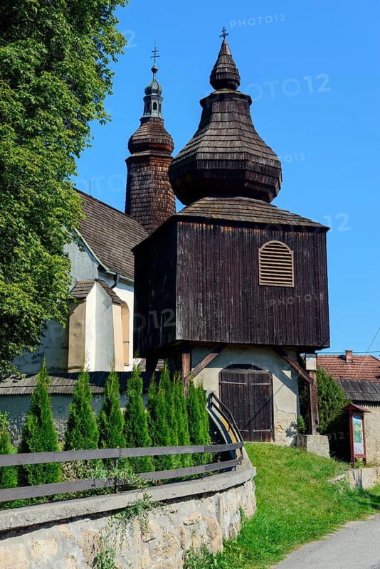 Wooden bell tower of the Roman Catholic Church of St. Michael