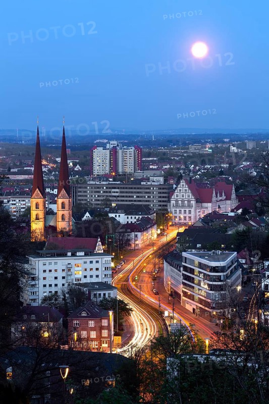View of Bielefeld at dusk