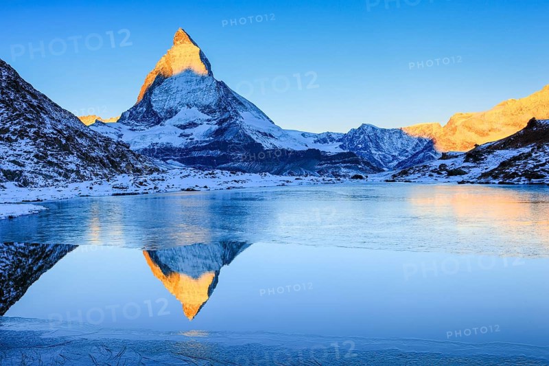 Matterhorn and mountain lake