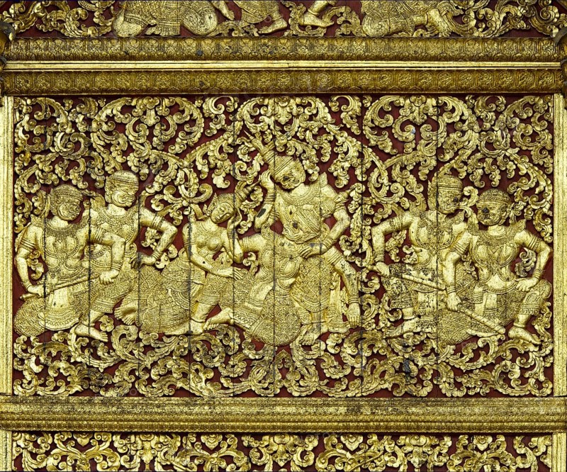Gilded depictions from the Lao version of the Ramayana