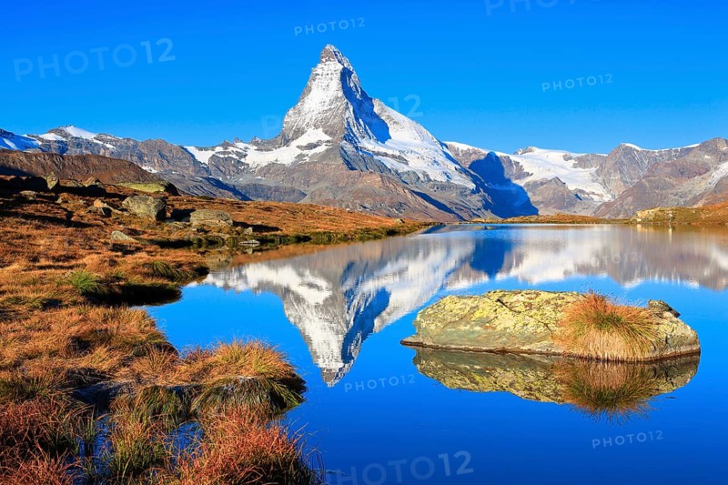 Matterhorn and mountain lake