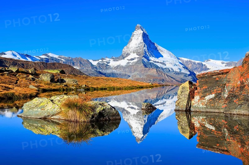 Matterhorn and mountain lake