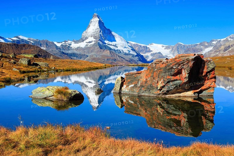 Matterhorn and mountain lake