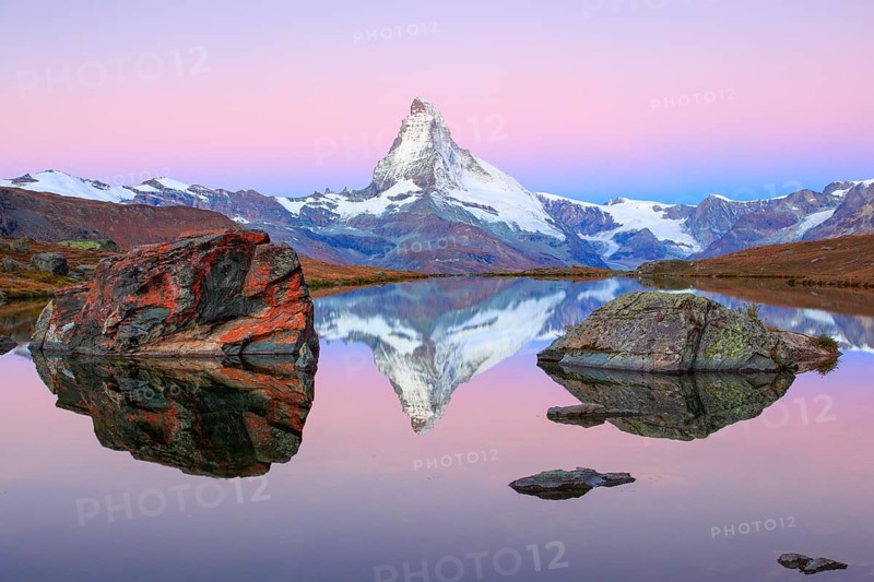 Matterhorn and mountain lake