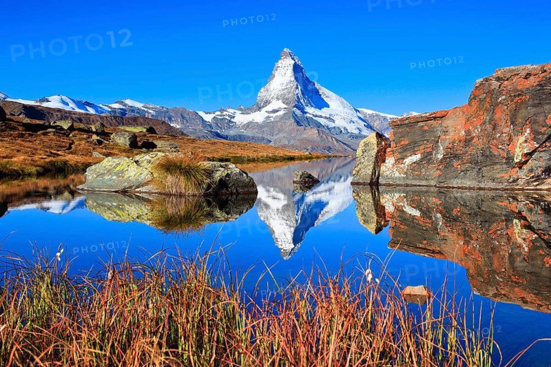 Matterhorn and mountain lake