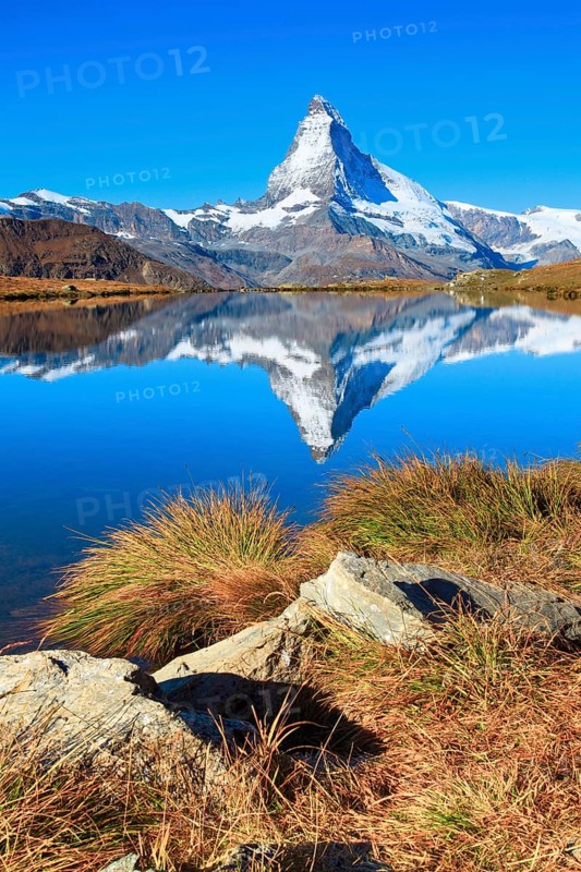 Matterhorn and mountain lake