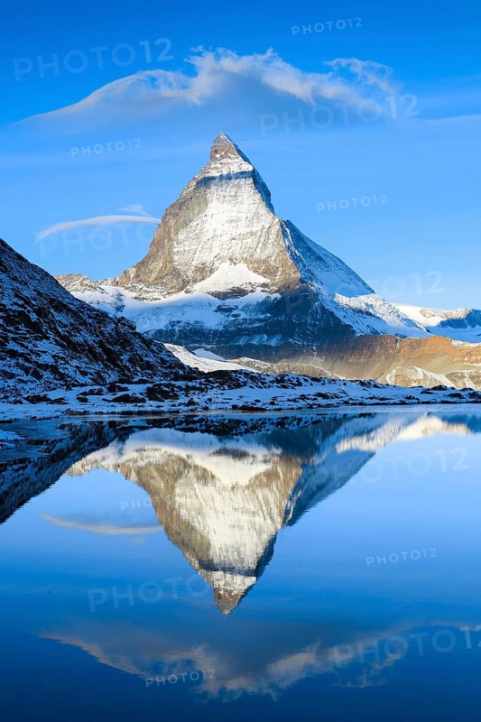 Matterhorn and mountain lake