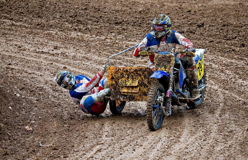 Motorcycle team at a motocross race