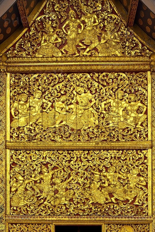 Gilded depictions from the Lao version of the Ramayana