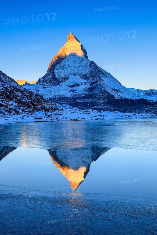Matterhorn and mountain lake