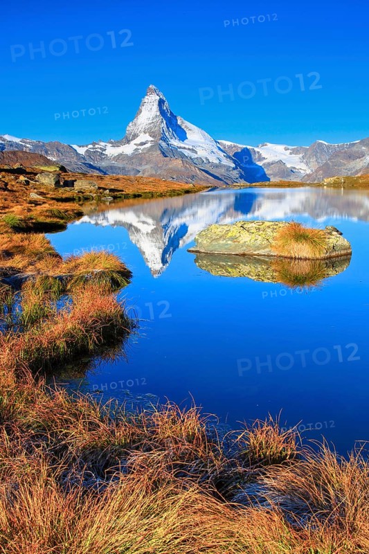 Matterhorn and mountain lake