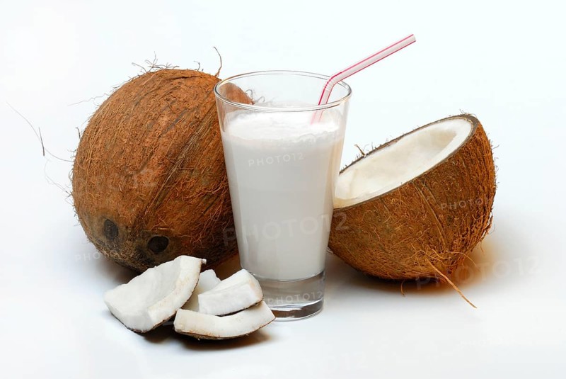 Glass of coconut milk