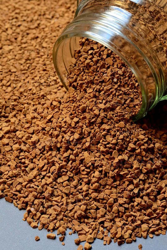 Glass with instant coffee