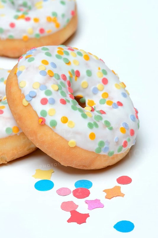 Donuts with sugar confetti