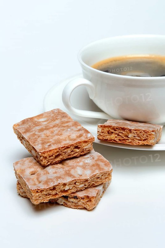 Basler Leckerli with cup of coffee