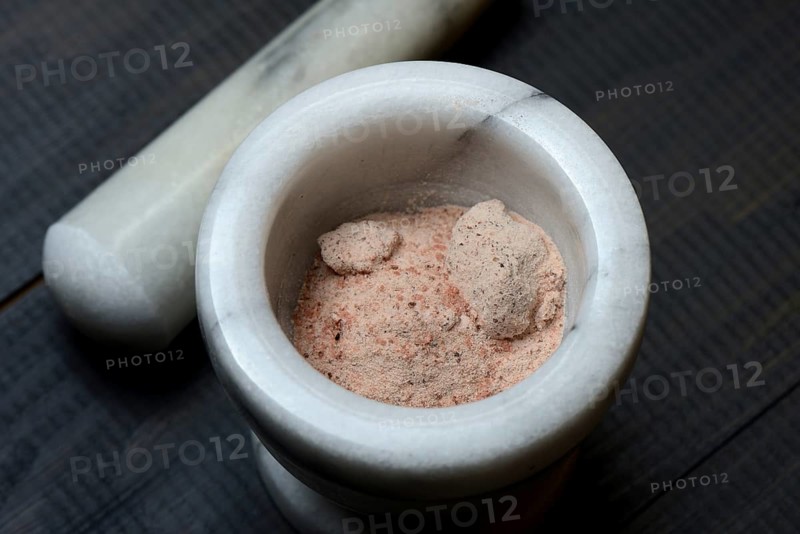 Kala Namak in mortar