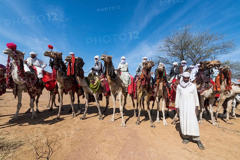 Colourful camel riders at a Tribal festival