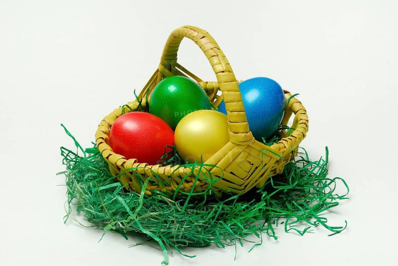 Easter eggs in basket