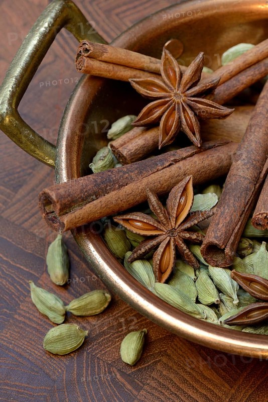 Christmas spices in bowl