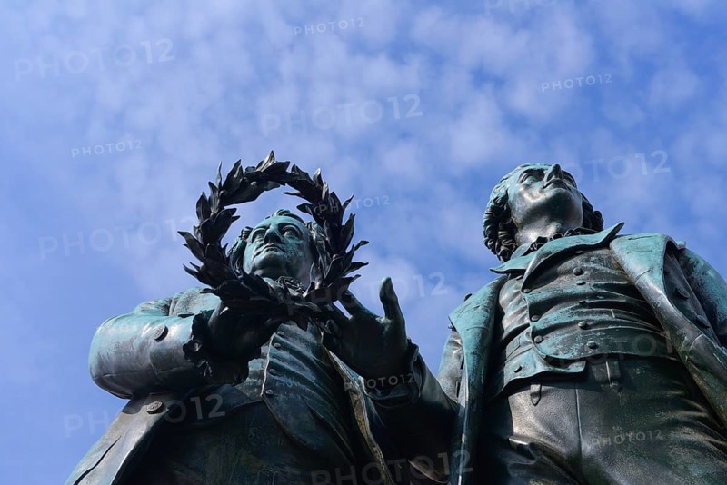 Goethe-Schiller-monument in front of the German national theater