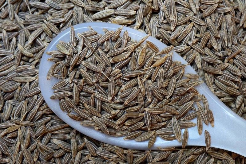 Cumin in spoon