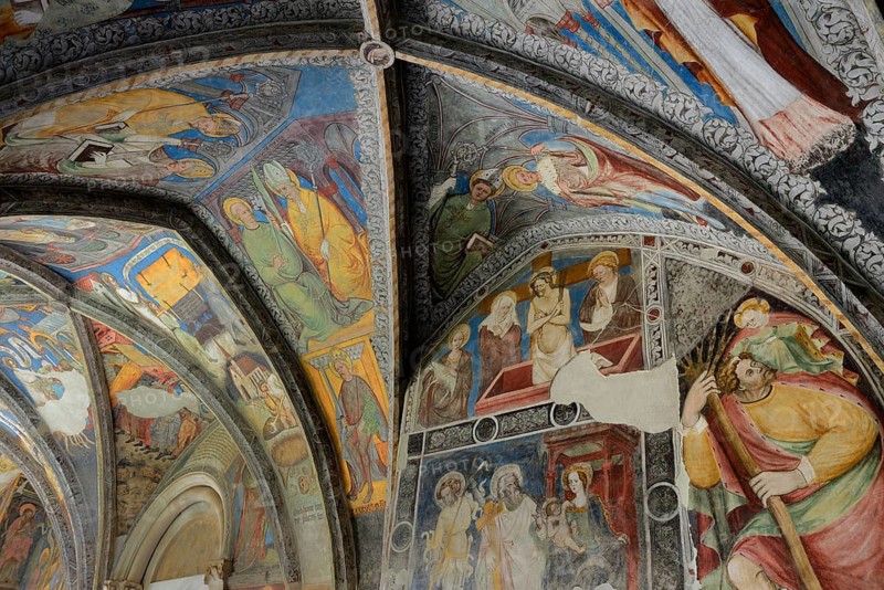 Cloister in the cathedral with wall paintings