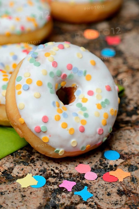 Donuts with sugar confetti