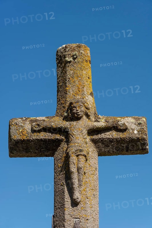 Stone cross of church Saint-Hilaire