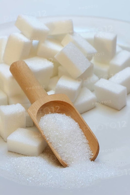 Sugar cubes on plate