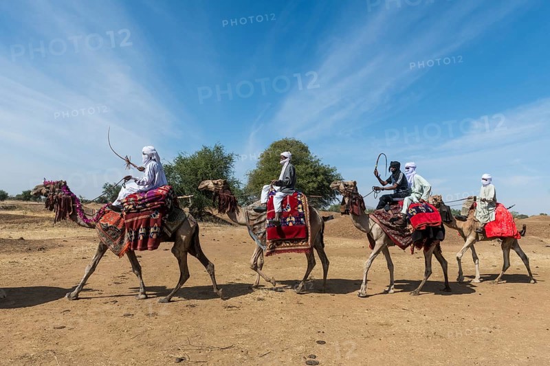 Colourful camel riders at a Tribal festival