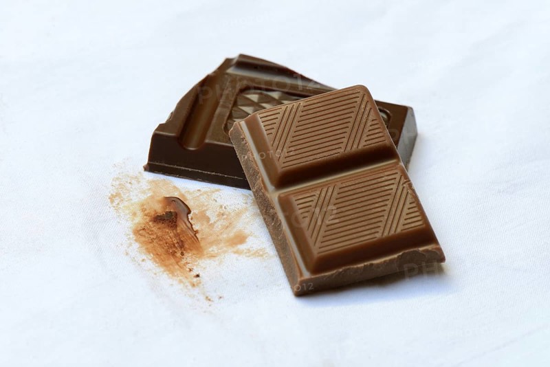 Chocolate stain on fabric