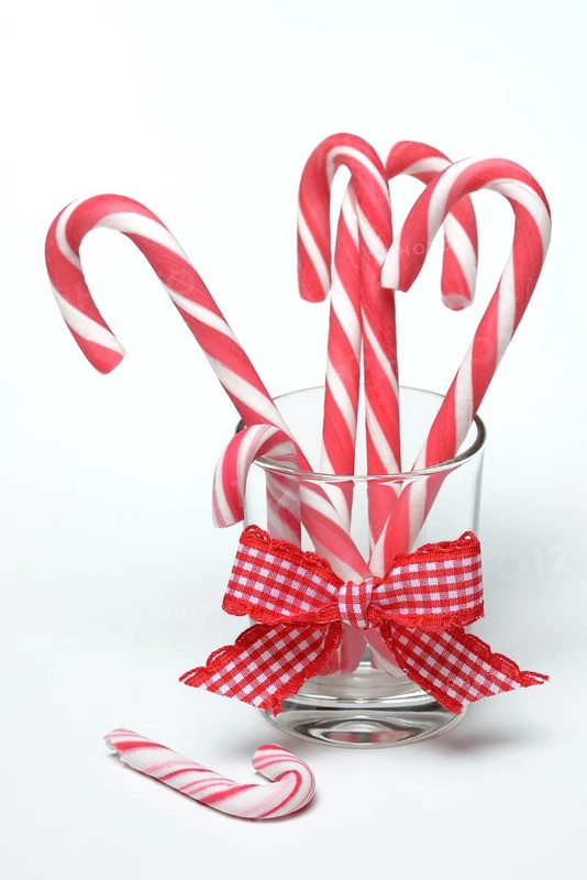 Candy canes in glass