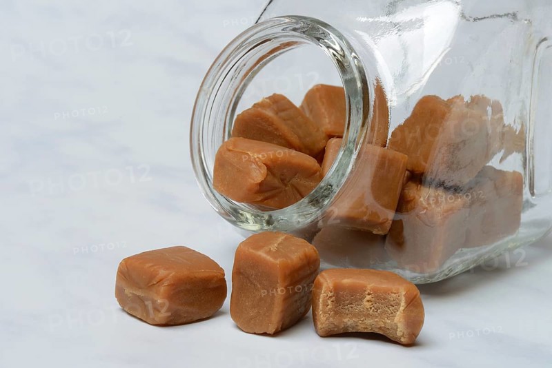 English fudges in glass jar