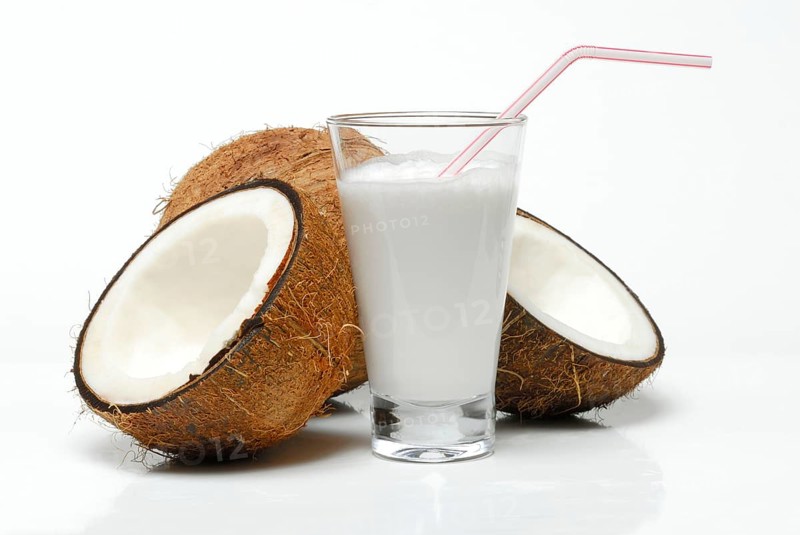Glass of coconut milk