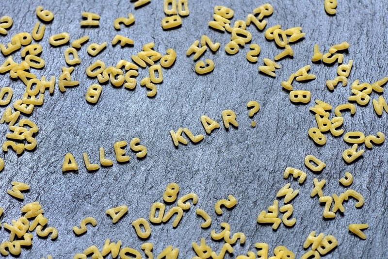 Letter noodles make word