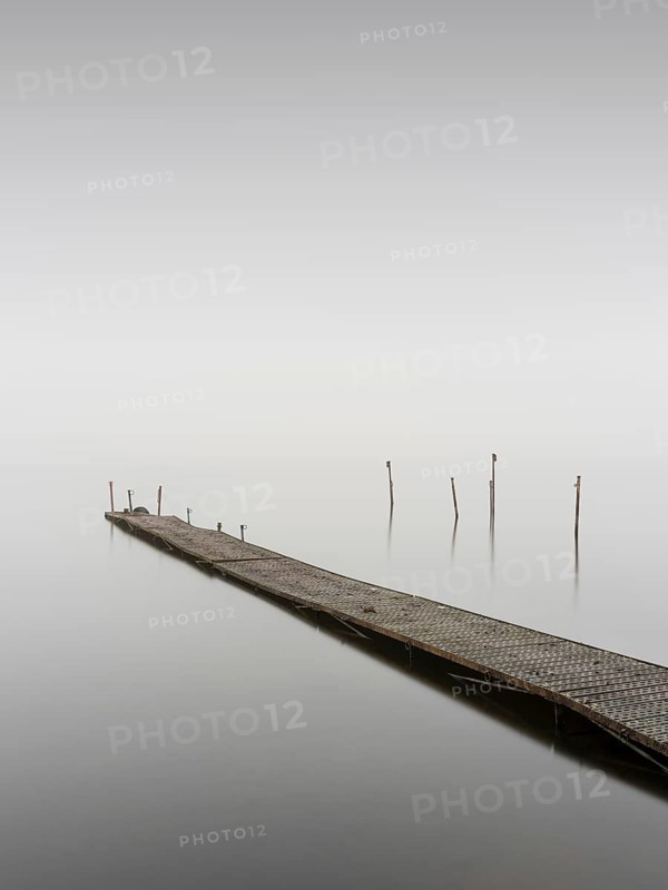 Metal footbridge at Nebel in Kleiner Schwielochsee