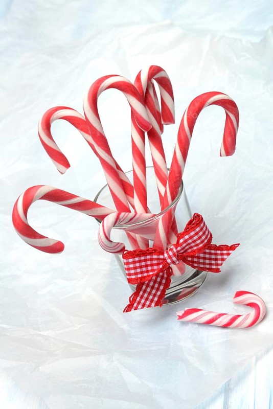 Candy canes in glass