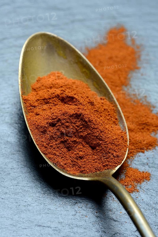 Paprika powder in spoon