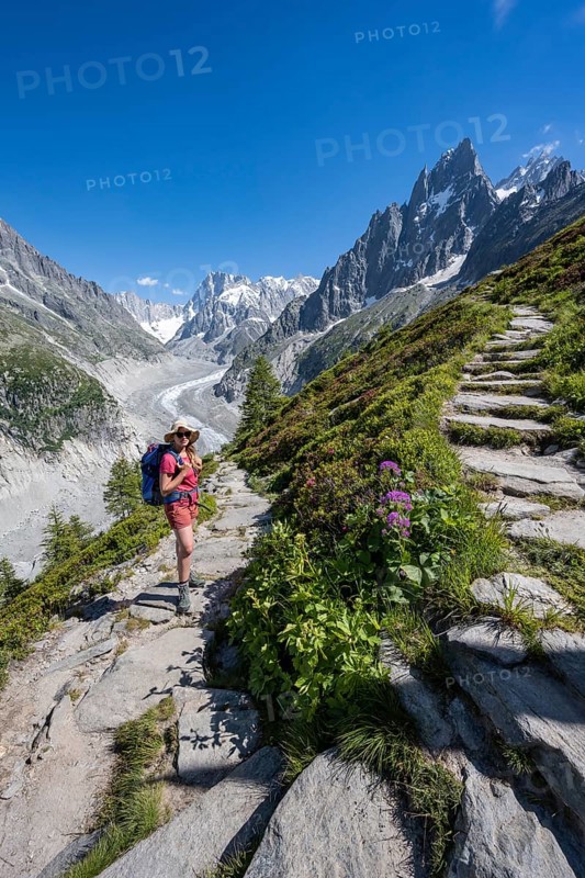 Climber on hiking trail
