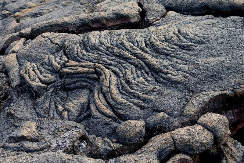 Knitted lava or pahoehoe lava