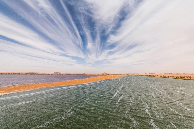 Two coloured lake as part of the the Unesco sight Ounianga lakes