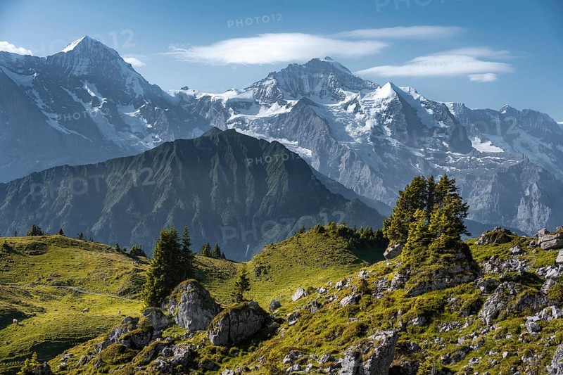 Snow-covered mountain peaks
