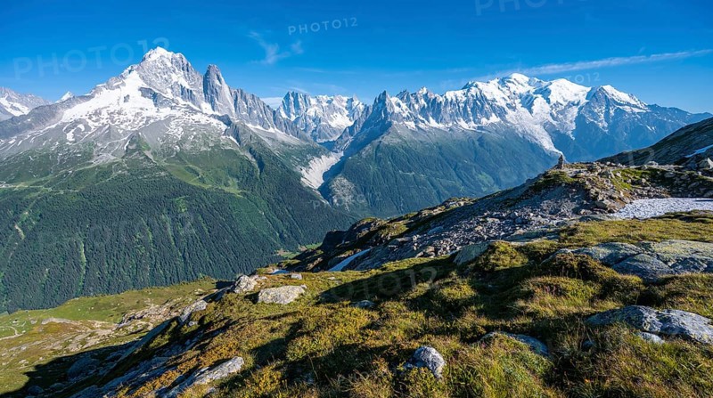View of the Mer de Glace glacial valley