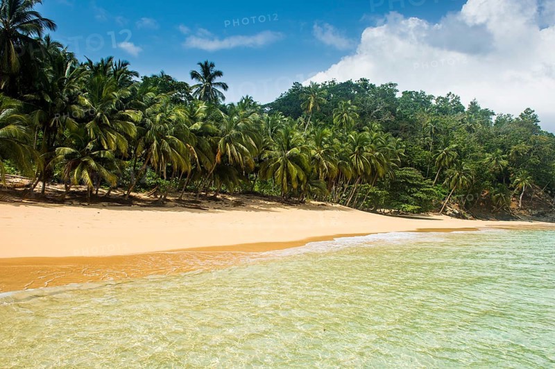 Remote tropical beach on the Unesco biosphere reserve Principe