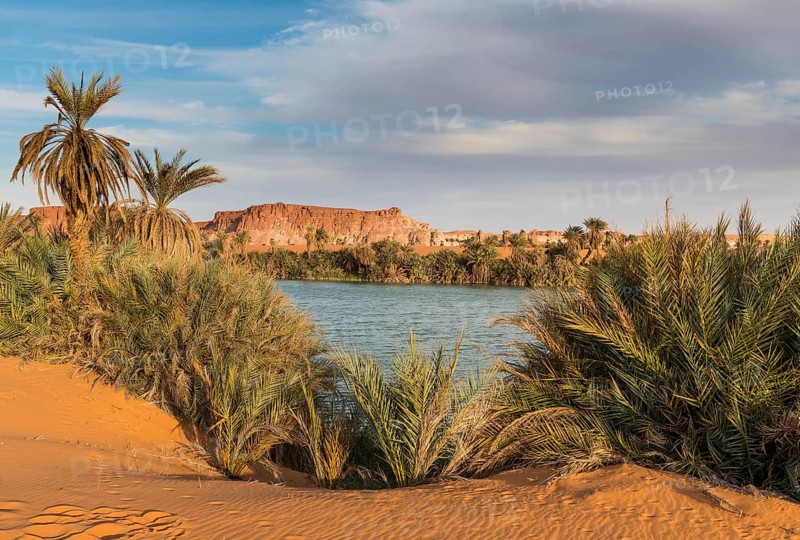 The shore of Ounianga kebir part of the the Unesco sight Ounianga lakes