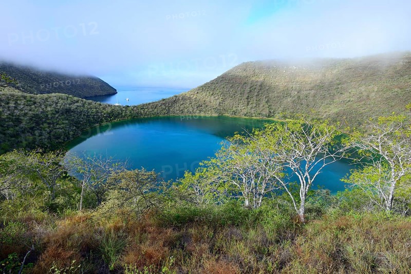 View over the Darwin saltwater lake and the anchorage of Tagus Cove