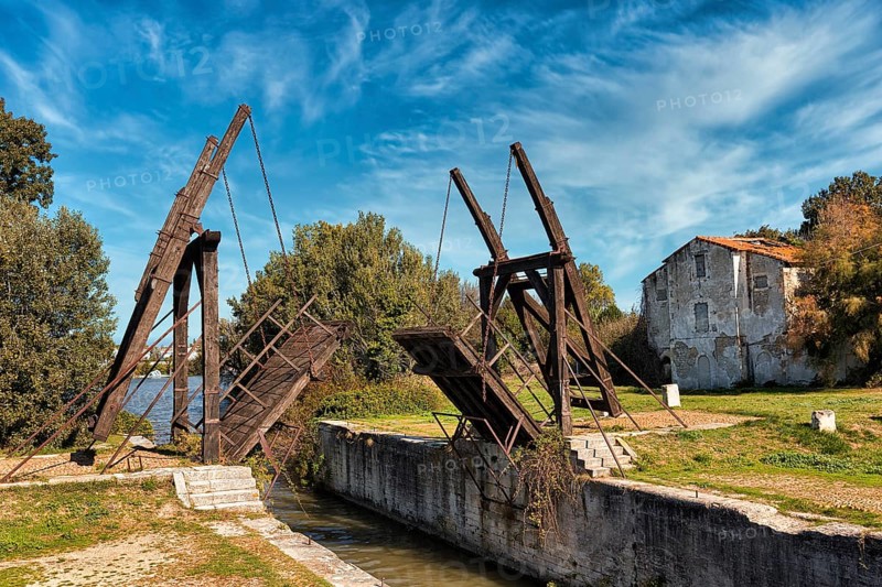 Wooden drawbridge