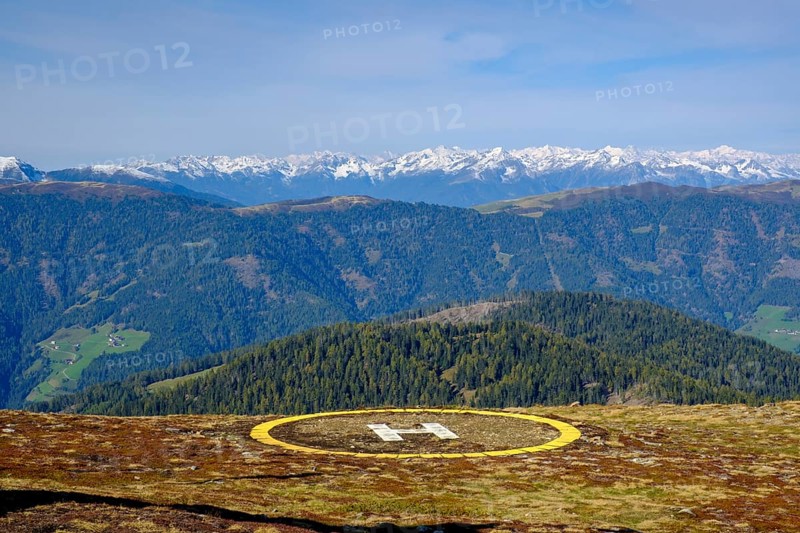 Helicopter landing site at mountain rescue