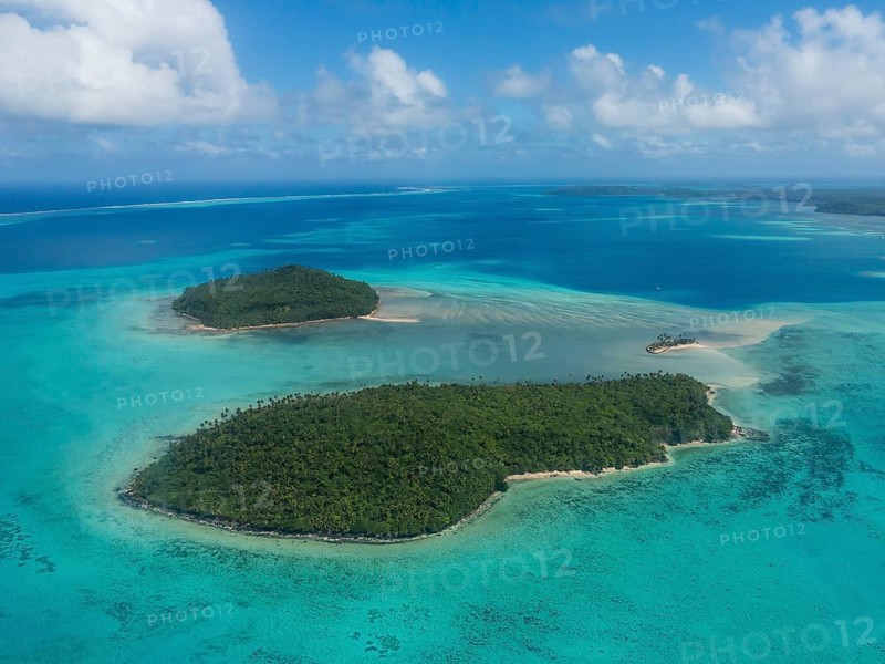 Aerial of the lagoon of Wallis