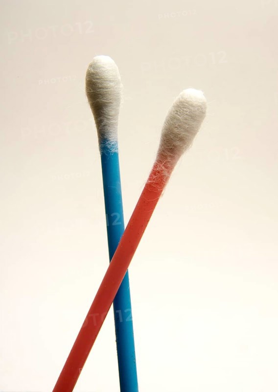 Cotton swabs on white background